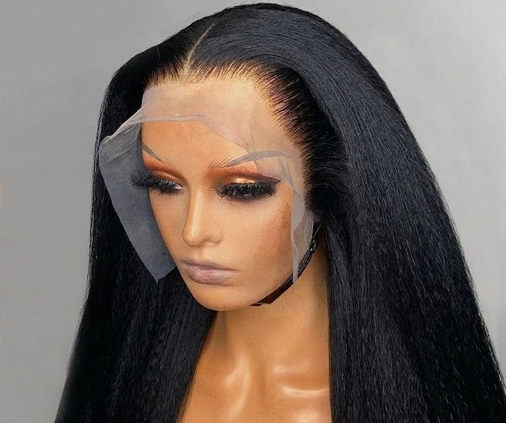 Yaki Kinky Straight Human Hair Wig – 13x4 HD Lace Front & 4x4 HD Closure | 150% & 180% Density | Pre-Plucked | 16"-36" | Ships from US
