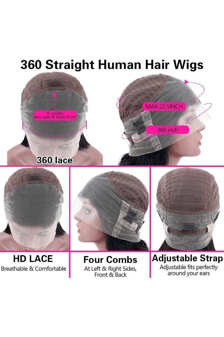 30 38 Inch Natural Black 360 Lace Front Straight Human Hair Wigs HD Transparant Full Lace  Wigs Human Hair Pre Plucked