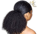 Alibele Mogolian Afro Kinky Curly Drawstring Ponytail Human Hair Extensions 4B 4C Remy 10-28inch Long Clip In Ponytail Extension
