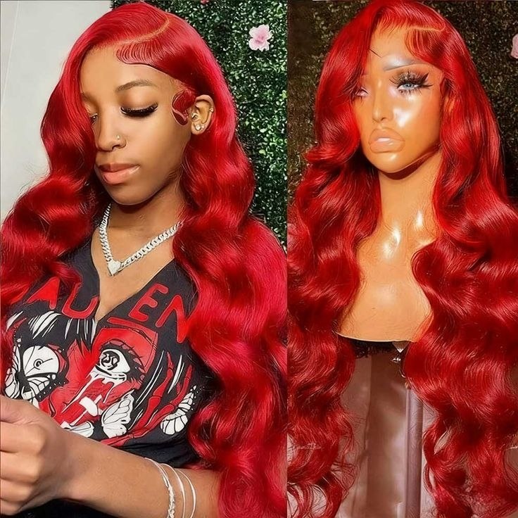 Hot Red 13x6 Hd Lace Frontal Human Hair Wigs Brazilian Colored Body Wave Lace Front Wig 13x4 5x5 Closure Wig For Women