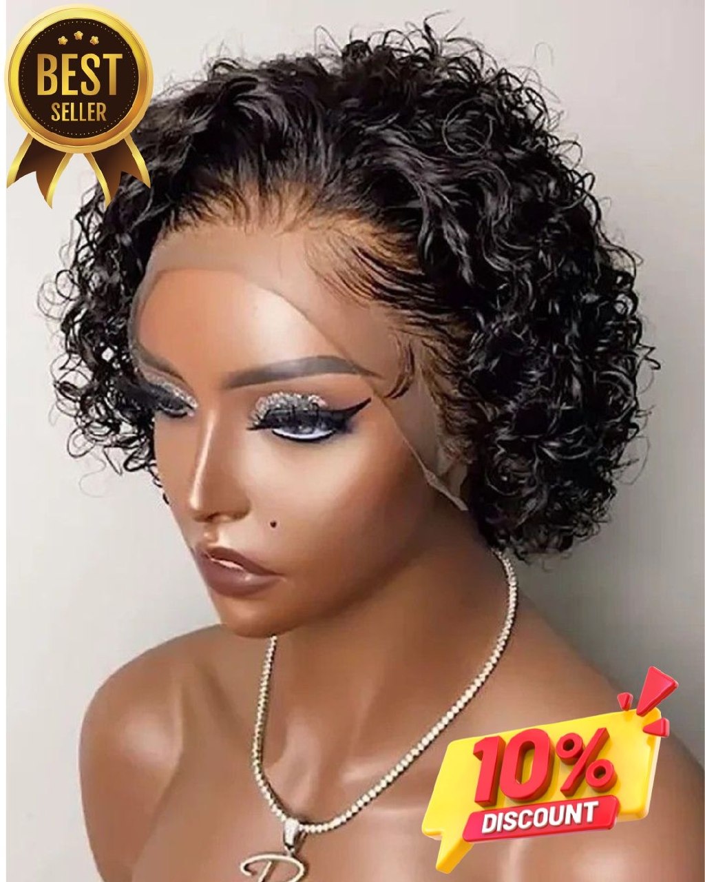 Pixie Cut Human Hair Wig | 13x1 Lace | Short Curly Bob