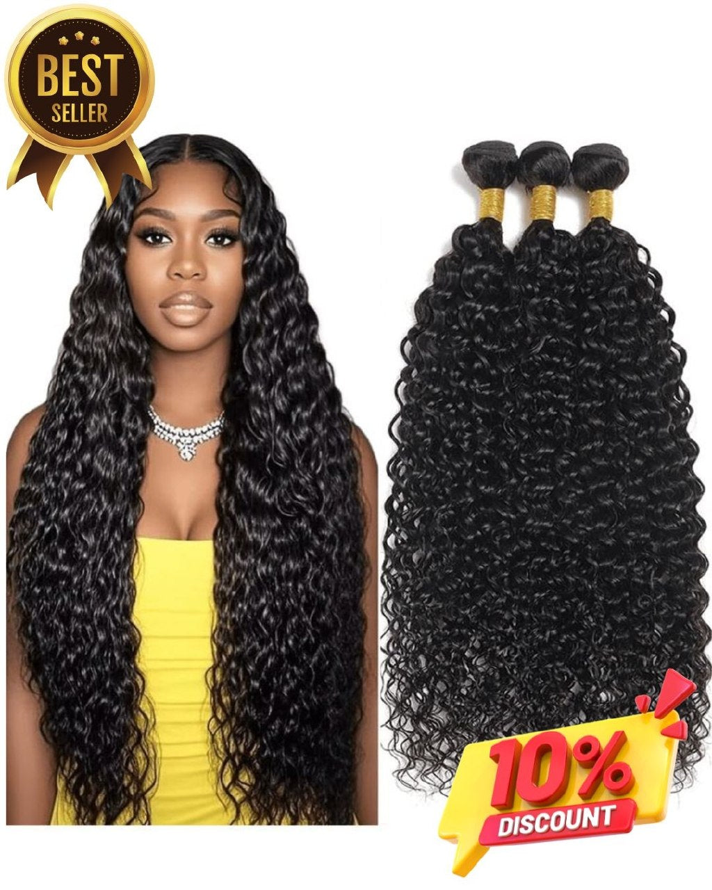 Brazilian Water Wave Hair Bundles | 100% Remy | 1, 3 & 4 Bundles