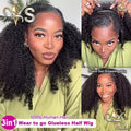 Kinky Curly Half Wig | 180% Density | 100% Burmese Remy Human Hair | Invisible Hairline | Wear & Go | 16"-28" | VS HAIR