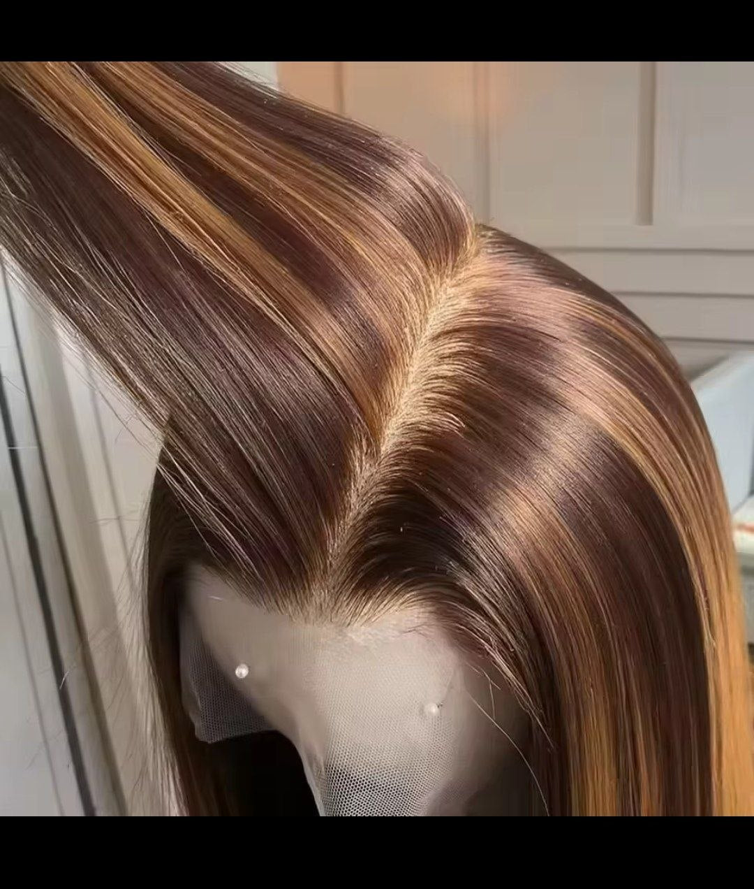 Highlight Front Wigs Human Hair Pre Plucked Hairline 4/27 5x5 Glueless Lace Straight Wig Human Hair Wigs For Women 250 Density