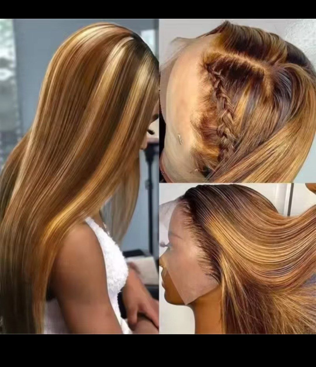 Highlight Front Wigs Human Hair Pre Plucked Hairline 4/27 5x5 Glueless Lace Straight Wig Human Hair Wigs For Women 250 Density
