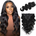 Body Wave Clip-In Human Hair Extensions – 100% Brazilian Virgin Hair | 8 Pcs/Set | Double Weft | 8"-24" | Ships from US