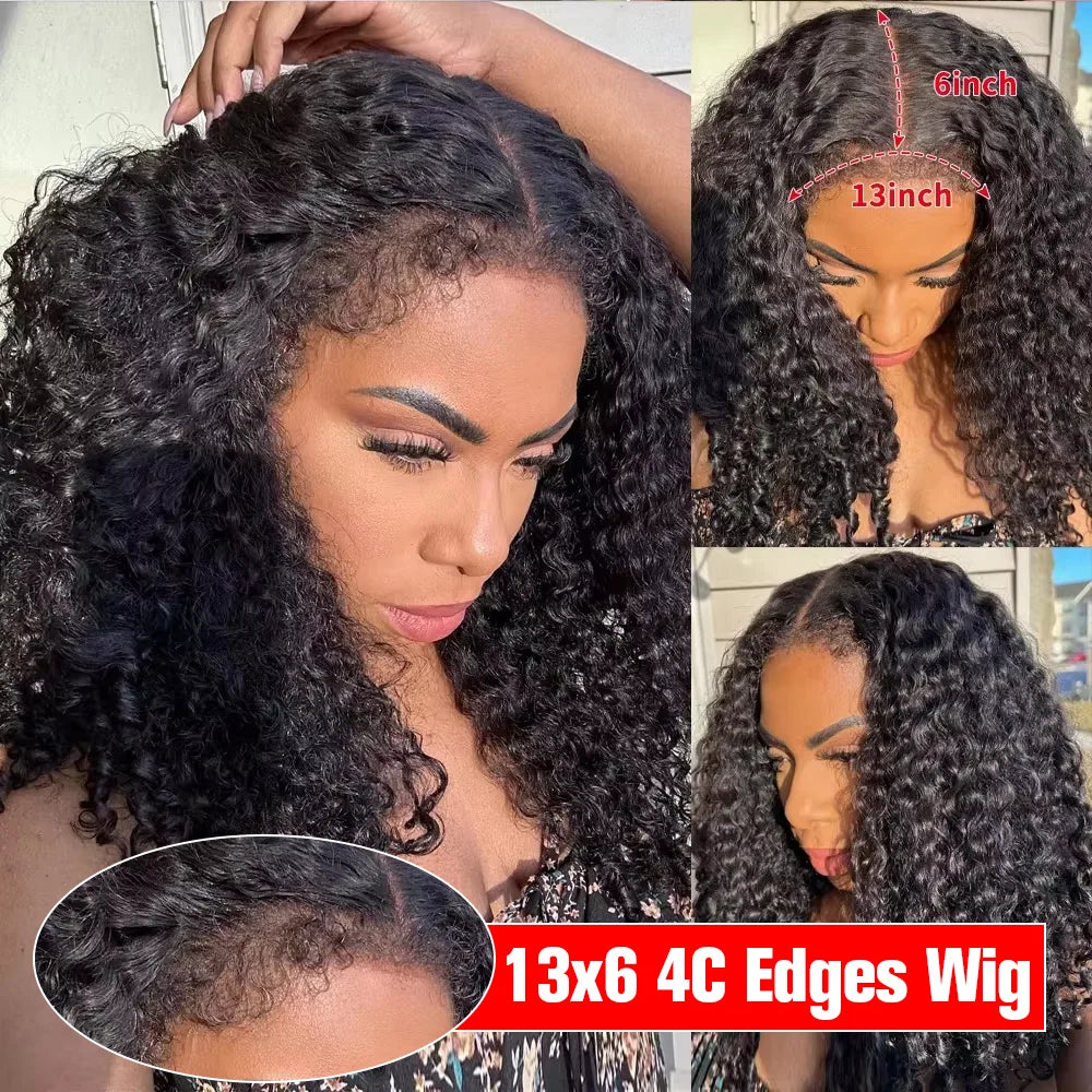 4C Afro Kinky Curly Lace Front Wig | 13x6 & 13x4 | 250%-300% Density | 100% Brazilian Remy Hair | 16"-36" | VS HAIR