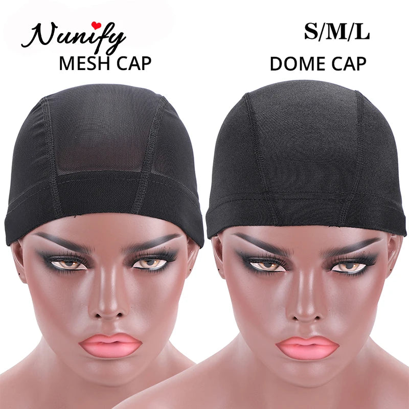 Spandex Dome & Mesh Wig Cap for Wig Making – Stretchy Nylon Cap | S, M, L | Dome & Mesh Styles