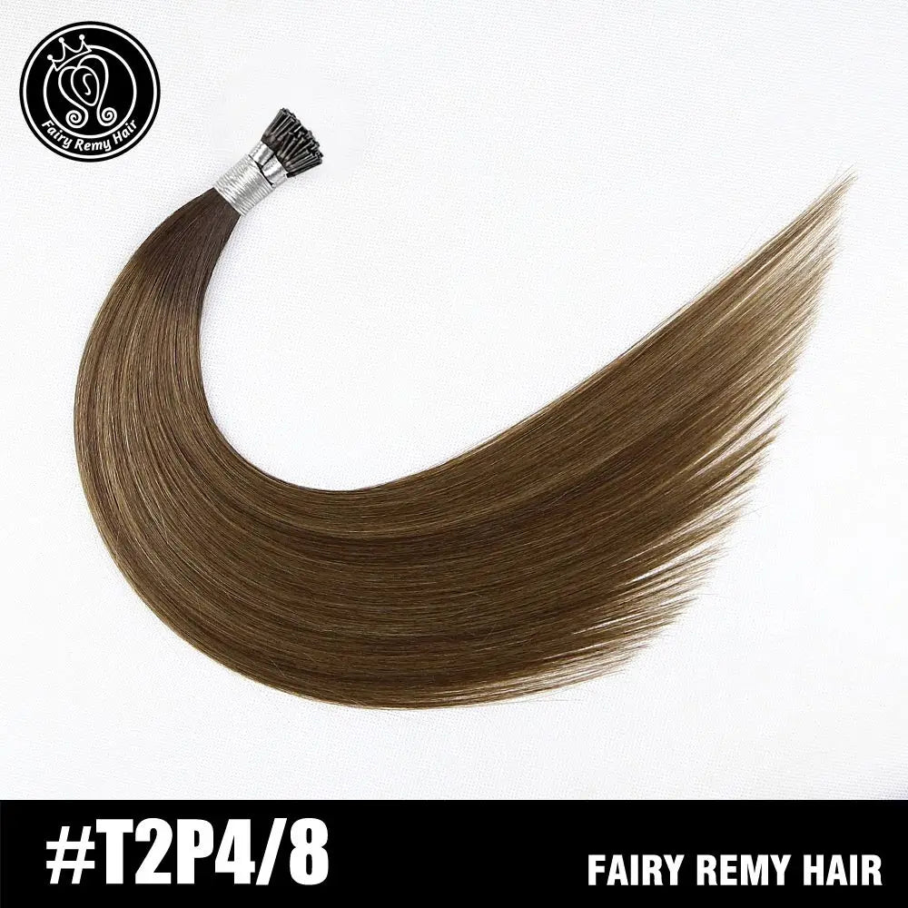 I Tip Keratin Pre bonded Hair Extensions Real Remy Russian Human Hair On The Capsule Fusion Hair 0.8g/s 16 - 22 inch 40g/pack