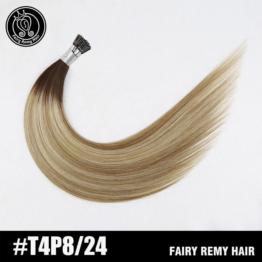 I Tip Keratin Pre bonded Hair Extensions Real Remy Russian Human Hair On The Capsule Fusion Hair 0.8g/s 16 - 22 inch 40g/pack