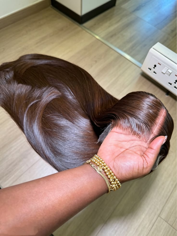 Chocolate Brown Straight Lace Wig
