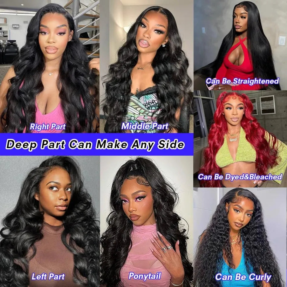 Body Wave Wig – 13x4 & 13x6 HD Lace Frontal | Glueless | 180% & 220% Density | 18"-40" | Ships from US