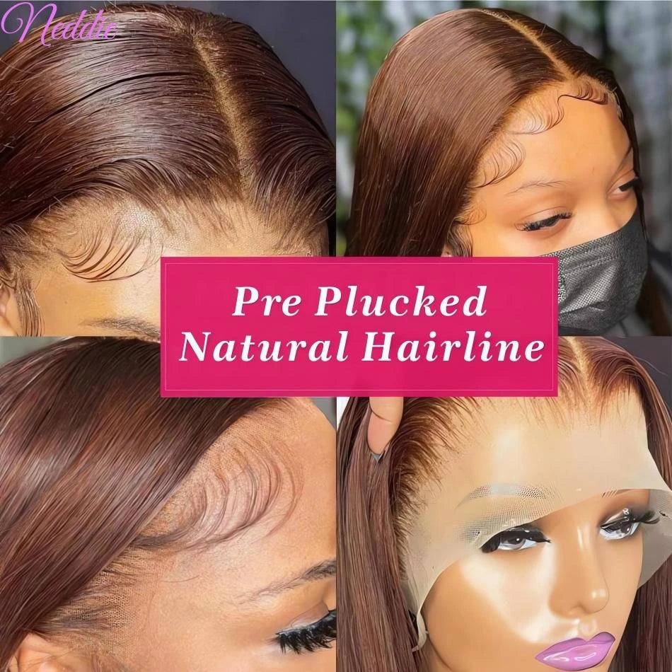Chocolate Brown Lace Front Wig – 13x6 & 13x4 Straight Human Hair | 180% & 200% Density | 18"–34"