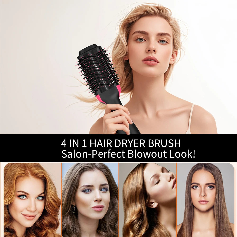 3-in-1 Hot Air Brush – One-Step Hair Dryer & Volumizer | 1000W | Negative Ion Technology | Dual Voltage