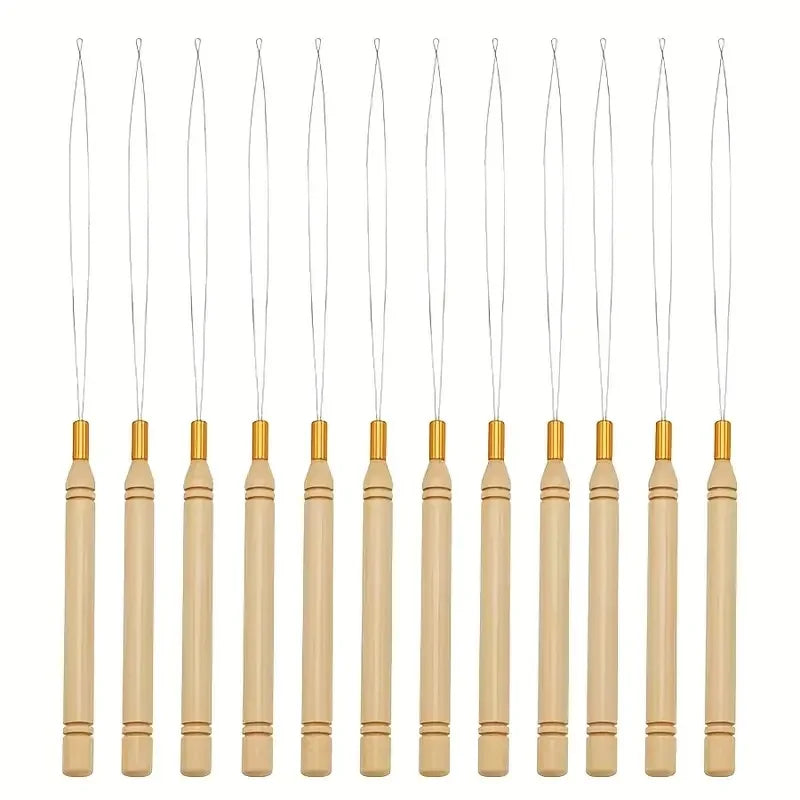 Micro Ring Loop Tool Set – Loop Threader & Pulling Needle for Hair Extensions | 2, 5, 6, 10, 12, 15 & 20 Pcs