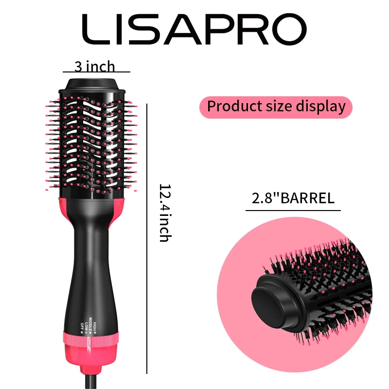 3-in-1 Hot Air Brush – One-Step Hair Dryer & Volumizer | 1000W | Negative Ion Technology | Dual Voltage