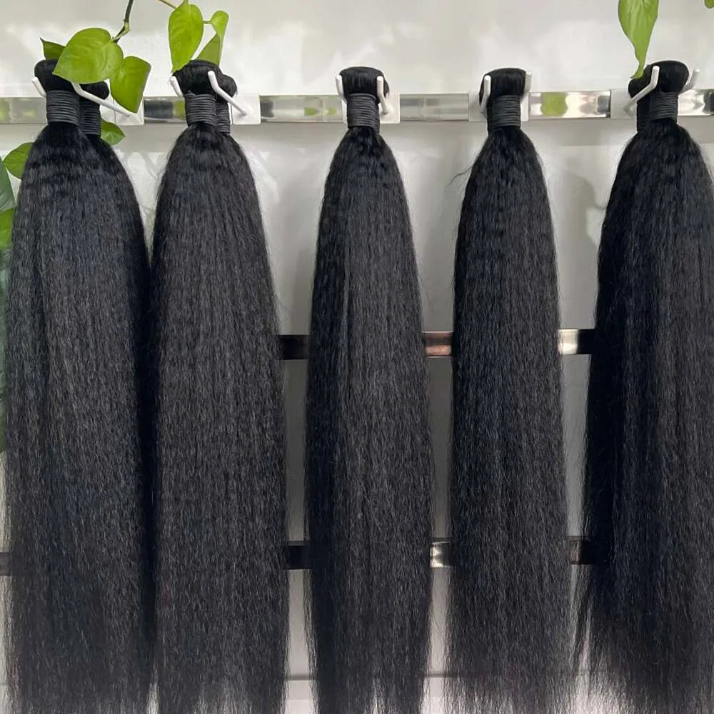 Kinky Straight Hair Bundles with HD Transparent Lace Closure or Frontal – Peruvian Virgin Hair | 8–30 Inches