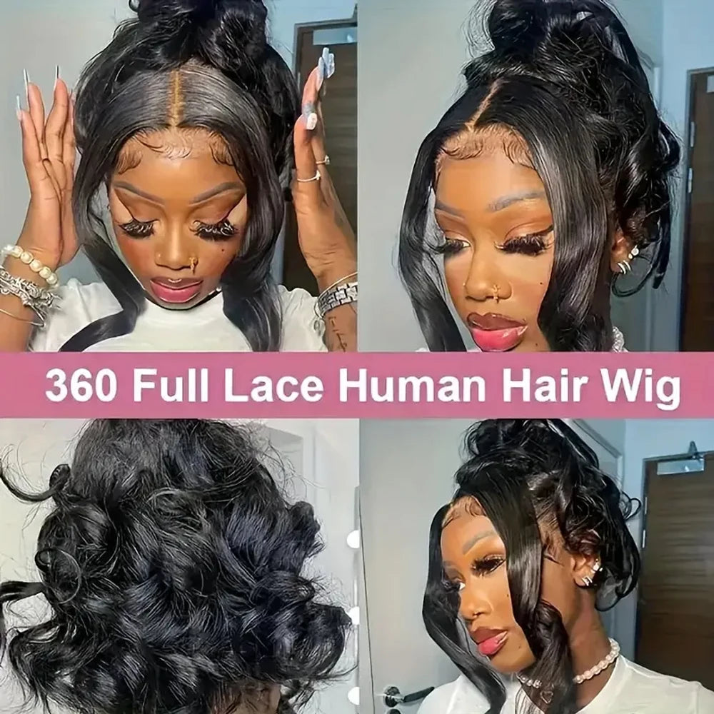 360 Full Lace Body Wave Wig | Invisible Drawstring Invisi Strap | Glueless | Brazilian Remy Hair | 180% & 250% Density | 18"-36" | VS HAIR