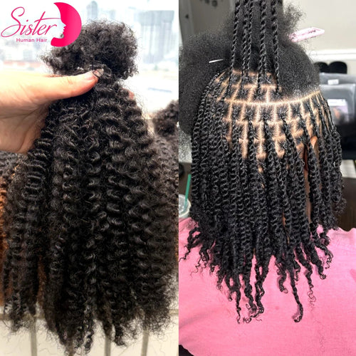 4C Afro Kinky Curly Human Hair Bulk Extensions – No Weft | Micro Locs, Braids & Twists