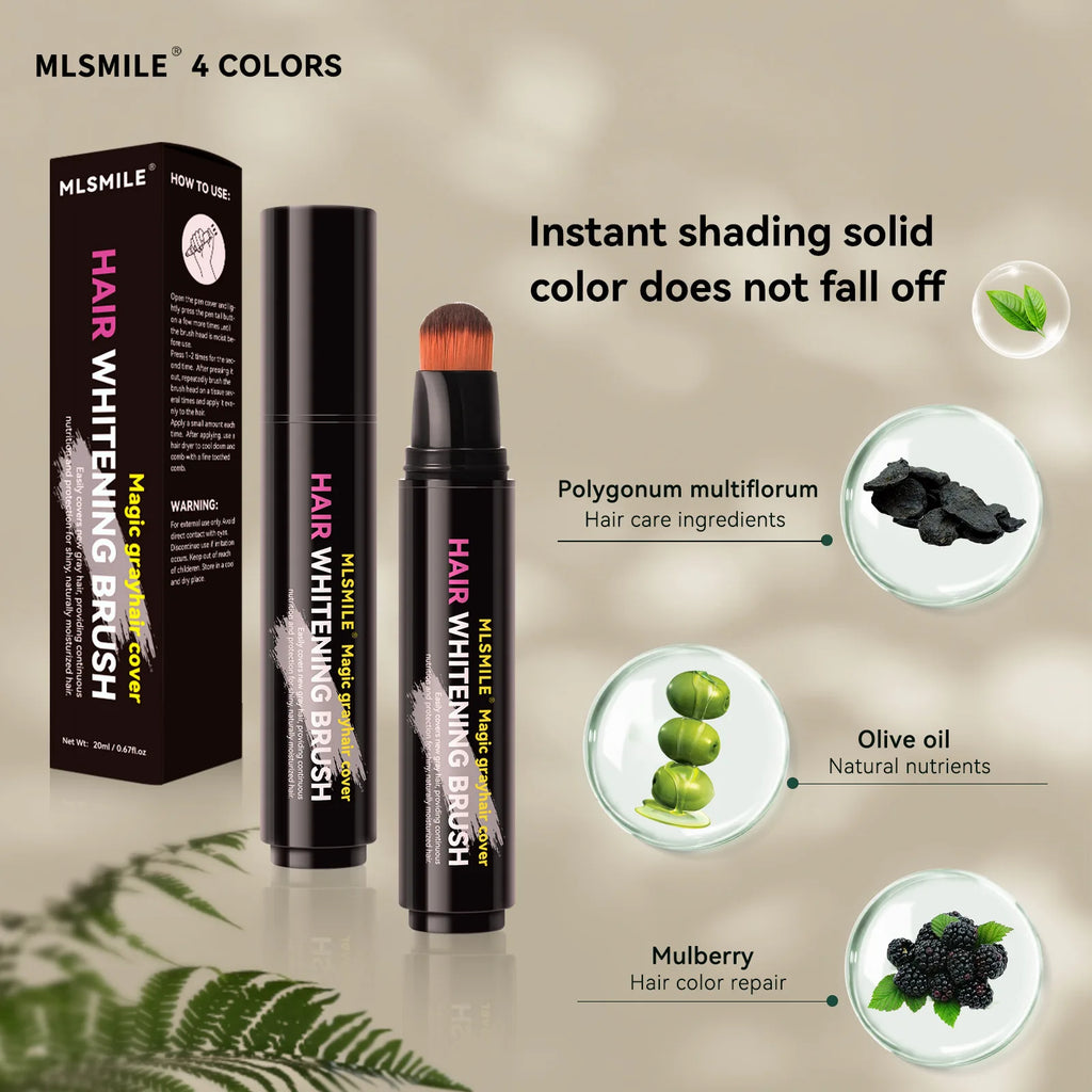 Hair Root Touch-Up Pen – Instant Color Stick for Black & Brown Hair | Disposable Dye Brush | MLSMILE