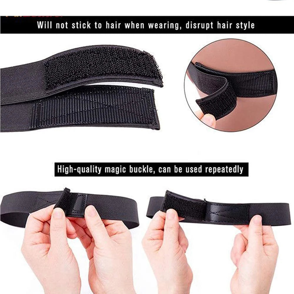 3 /1Pieces Wig Elastic Band For Wigs Adjustable Edge Scarf Elastic Headband With MagicTape for Women Lace Wigs