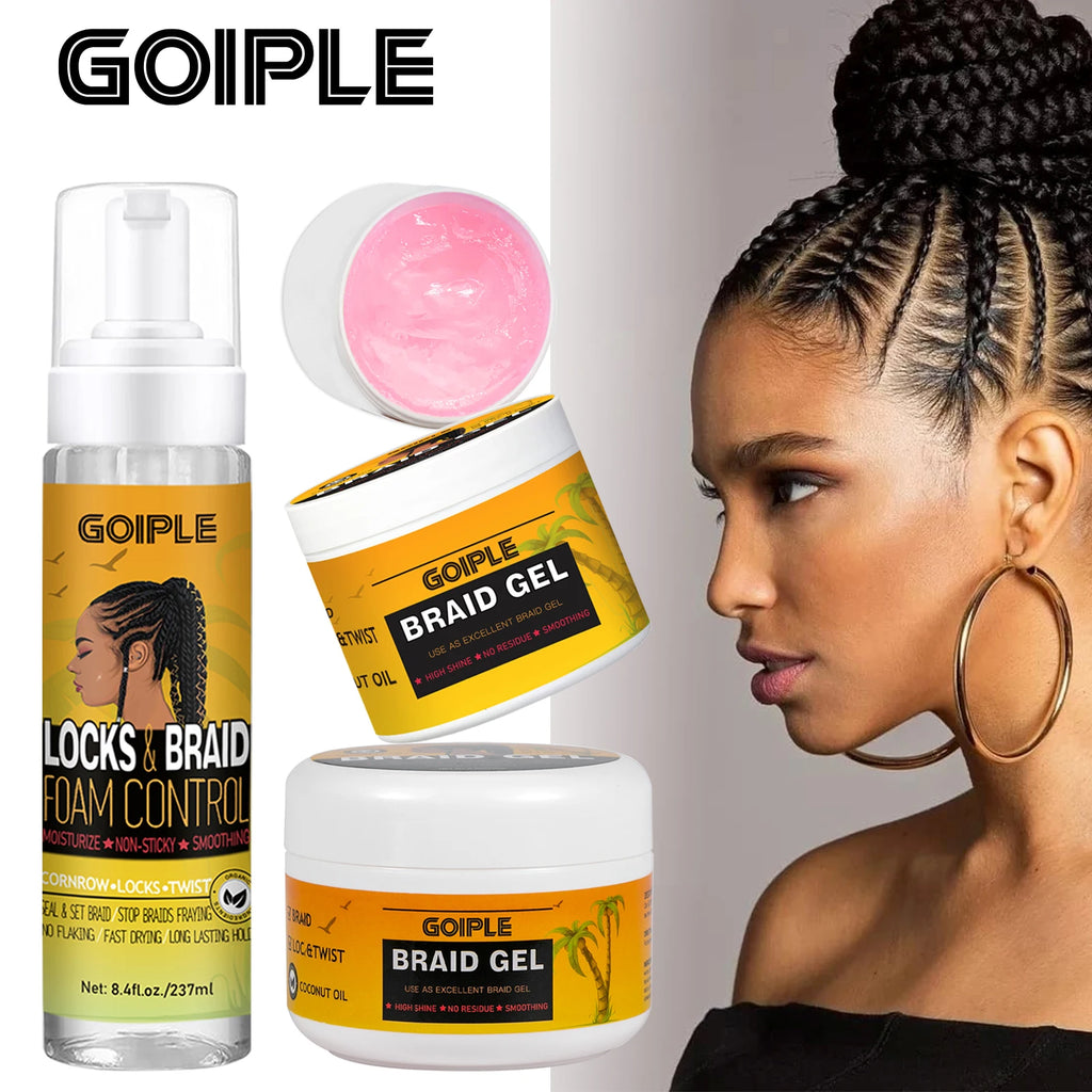 Goiple 24 Hours Extra Hold Locks and Twist Mousse Dreadlock Loc Hair Retwist Wax Conditioning Shining Foam Pure Neat Braid Gel
