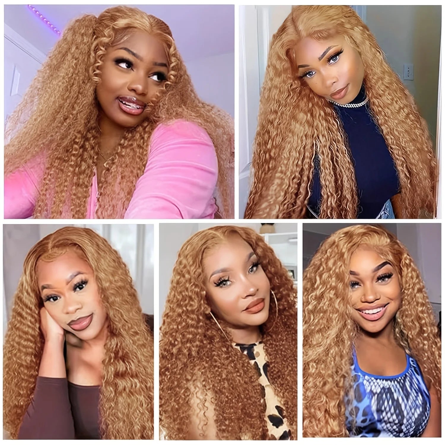 #27 Honey Blonde Deep Wave Wig – 13x4 & 13x6 HD Lace Front | 180% & 230% Density | Pre-Plucked | 18"-38" | Ships from US