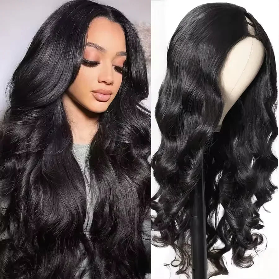 V Part Body Wave Wig | No Glue No Leave Out | Brazilian Remy Human Hair | 180% & 200% Density | 16"-32" | VS HAIR