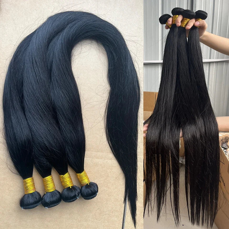 8-40 Inch Bone Straight Human Hair Weave Bundles Deal Raw Virgin Unprocessed Human Hair Extensions 1/3/4 Pcs Bundles Double Weft