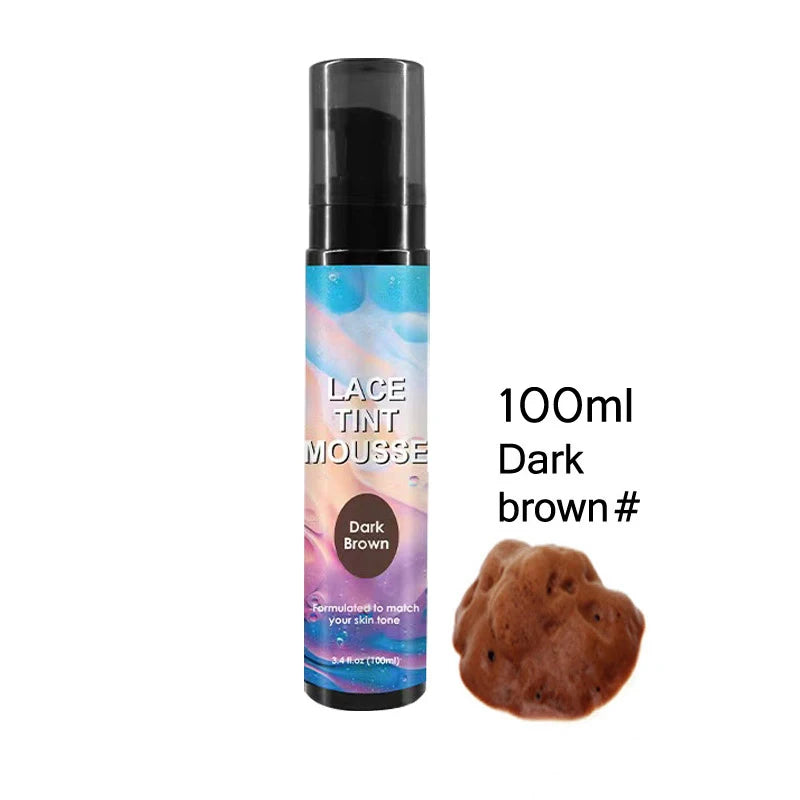 Flechazo Lace Tint Spray For Wigs Dark Brown Middle Brown Light Brown Lace Tinted Spray Lace Tinting Mousse For Lace Melt 100ML