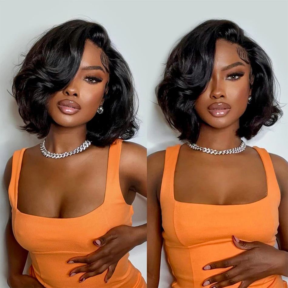 Short Bob Body Wave HD Lace Wig – Raw Vietnamese Virgin Hair | Double Drawn | Pre-Cut | 8–14 Inches | 13x4, 4x4 & 4x1