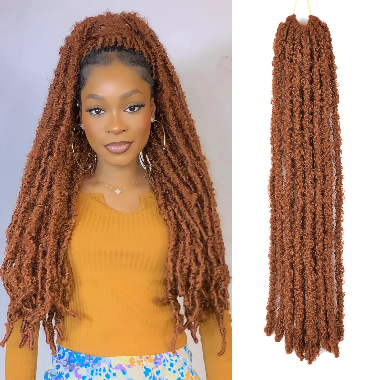 Butterfly Locs Crochet Hair Dreadlocks Meche Faux Locks Crochet Hair Braids Extensions Soft Locks Curly Braid Synthetic Hair