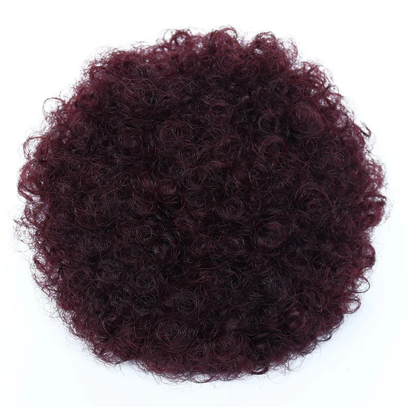 Afro Puff Drawstring Ponytail – Kinky Curly Human Hair | Easy Install | 6 & 8 Inches | Natural, #4 & #99J