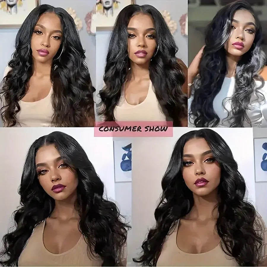 250% Density Body Wave Human Hair Wigs 13X4 Lace Front Human Hair Wig Pre Plucked Bleached Knots Wigs Human Hair