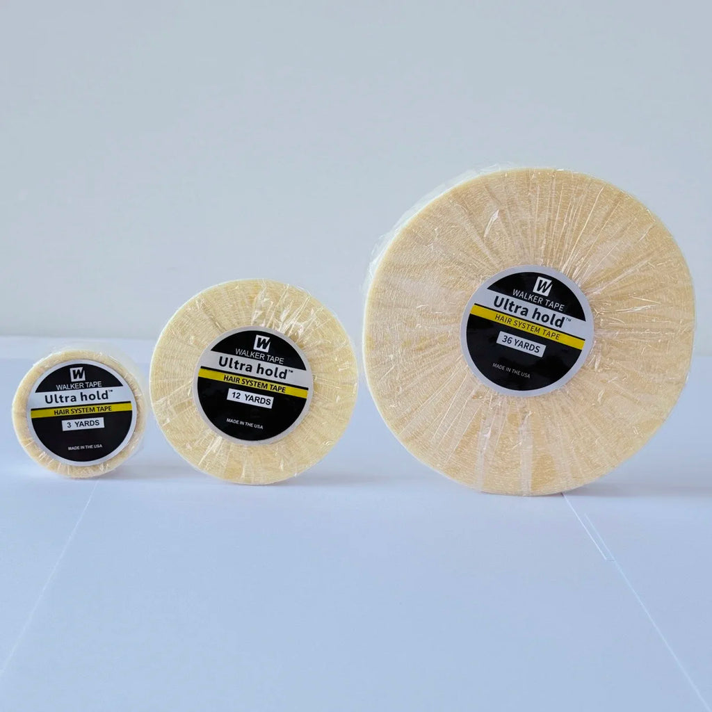 Ultra Hold Double Sided Tape for Wigs, Toupees & Hair Extensions – Strong Adhesive Roll | 0.8cm–2cm Width | 3, 12 & 36 Yards