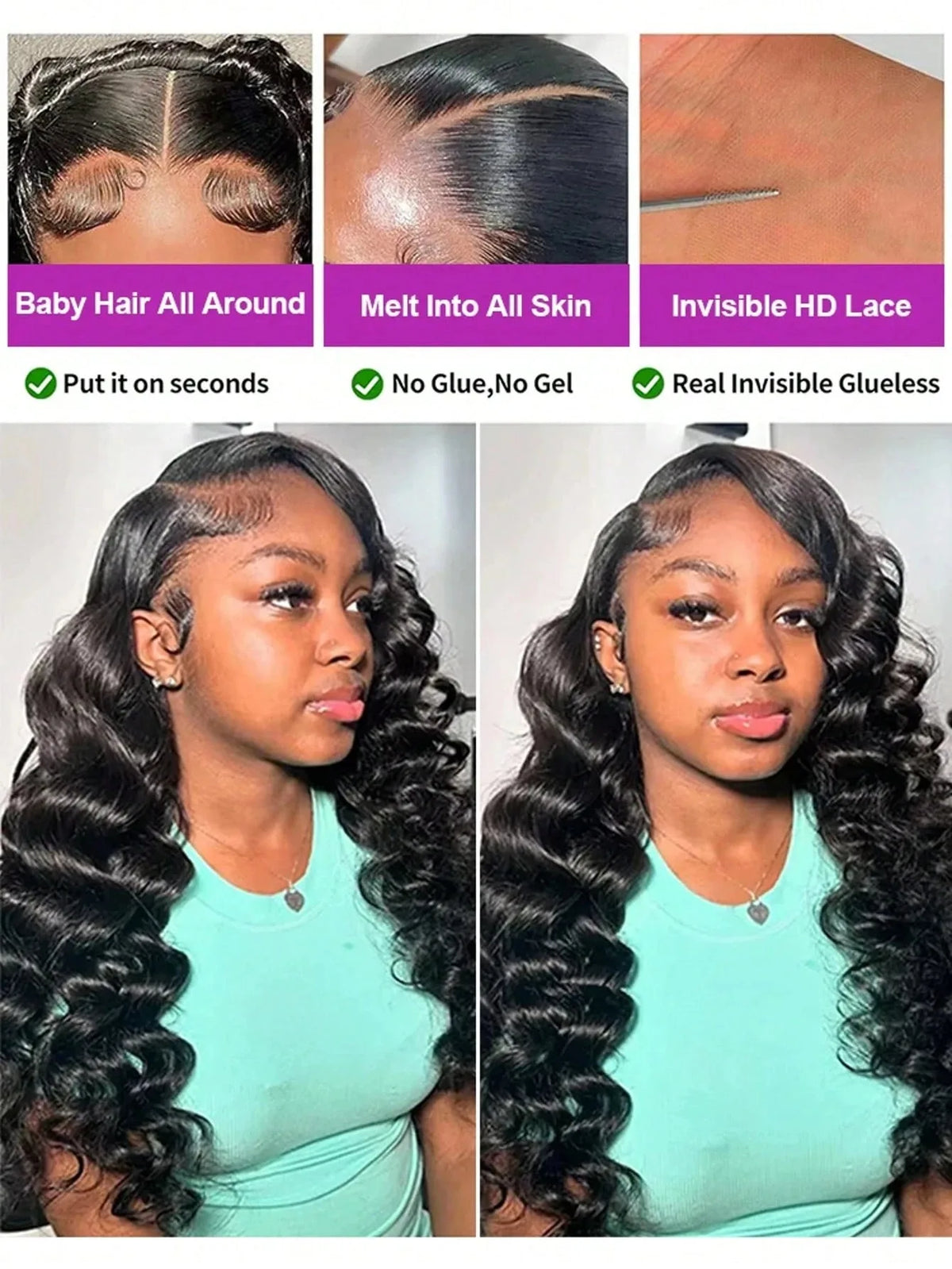 HD Lace Deep Wave Frontal Wig – 13x4, 13x6 & 5x5 Glueless | Pre-Plucked | 200% Density | 16–42 Inches