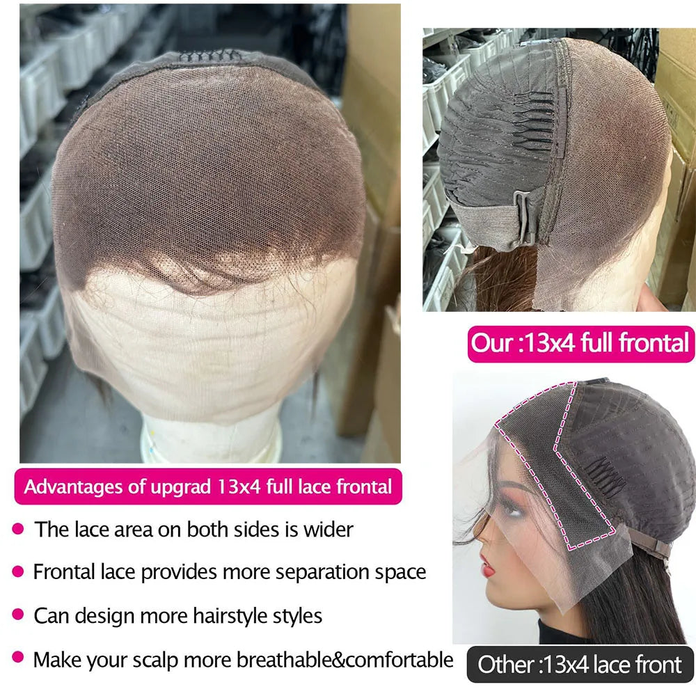 Yaki Kinky Straight Human Hair Wig – 13x4 HD Lace Front & 4x4 HD Closure | 150% & 180% Density | Pre-Plucked | 16"-36" | Ships from US