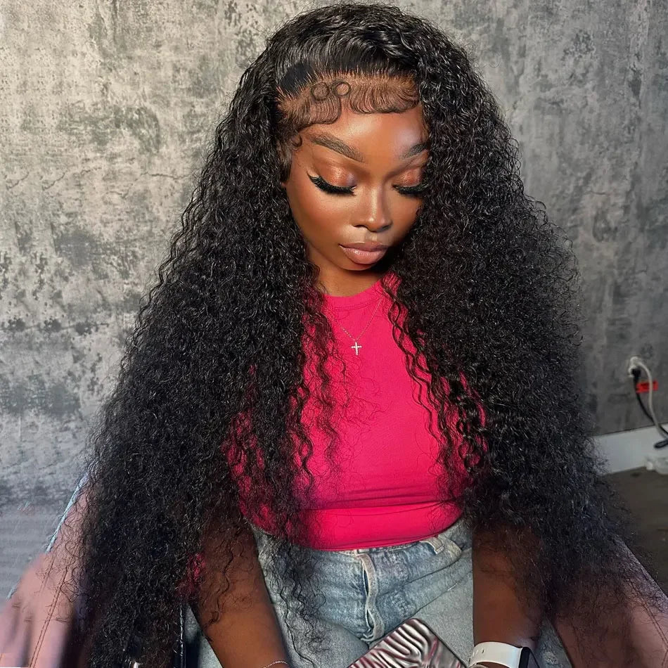 40 Inch Curly Lace Front Wig Water Wave 13X6 Hd Lace Frontal Wig Deep Wave Human Hair Wig 250 Density Preplucked Brazilian Hair