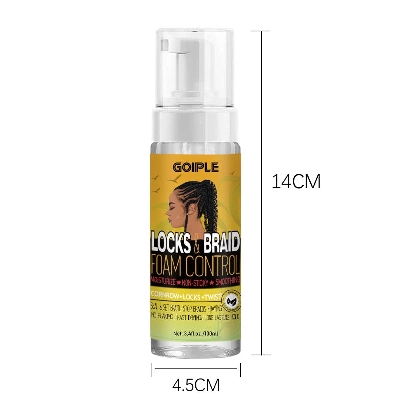 Goiple Braid Gel & Mousse – 24H Extra Hold | Braiding, Locs & Twists | High Shine, No Flakes | Pink Gel & Braid Foam