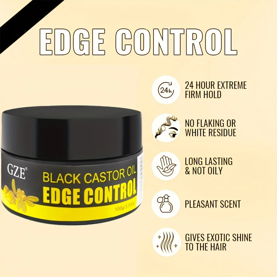 African Black Castor Oil Extra Hold Gel – Braid, Loc & Twist Styling | Frizz Control & Edge Tamer | 100g