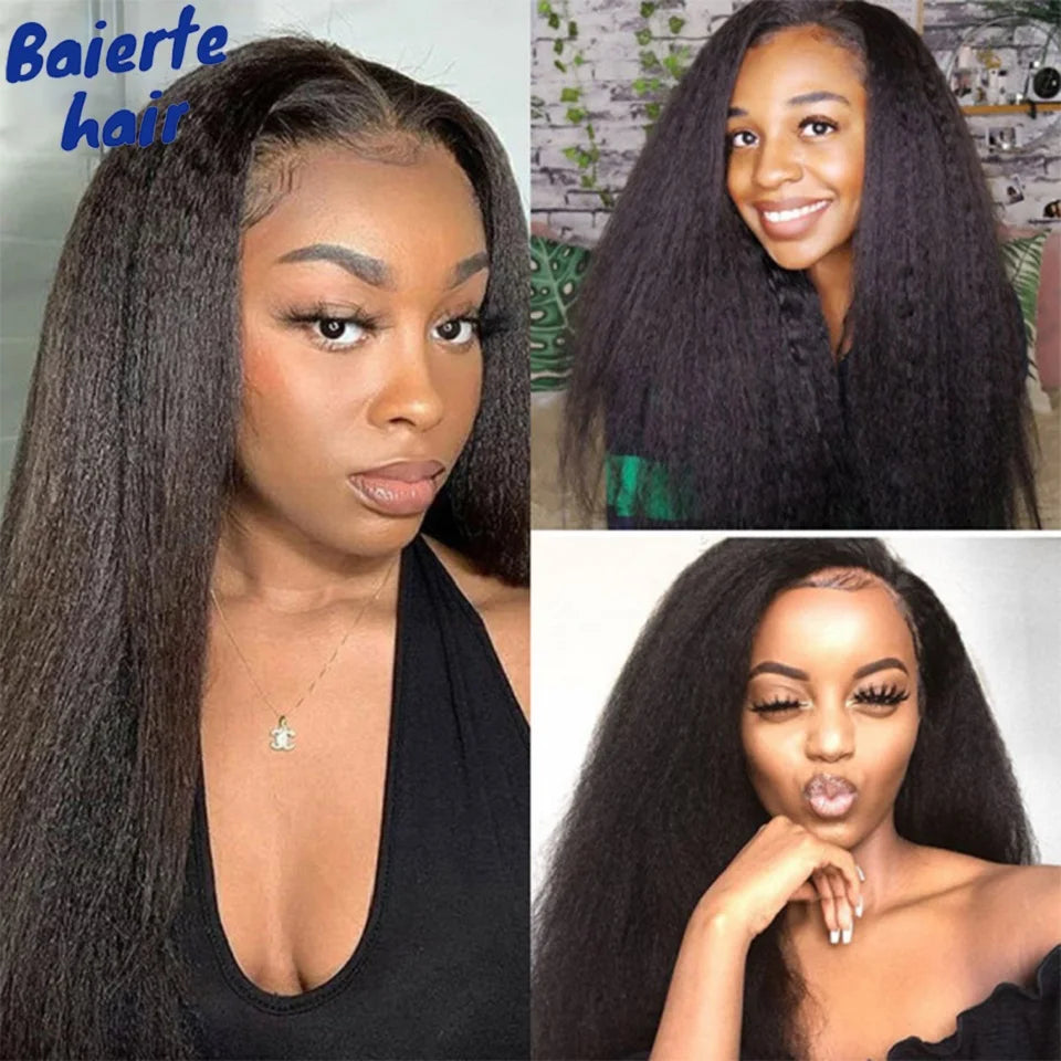 Brazilian Kinky Straight Hair Bundles – Yaki Texture Virgin Human Hair | 8–30 Inches | 3 & 4 Bundle Deals