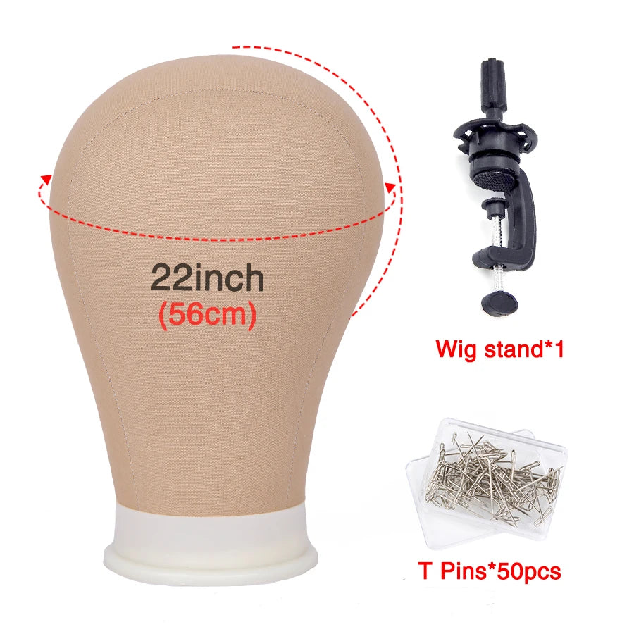 21-24inch Canvas Block Poly Head Wig Making Head Weft/Wig Display Styling Mannequin Head Manikin Head Dryer