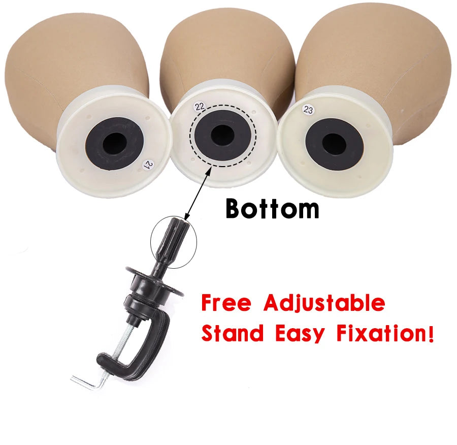 21-24inch Canvas Block Poly Head Wig Making Head Weft/Wig Display Styling Mannequin Head Manikin Head Dryer