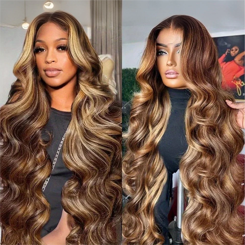 4/27 Highlight Honey Blonde Body Wave Wig – 13x4 & 5x5 HD Lace | 200% & 250% Density | Glueless | 18"-34" | Ships from US