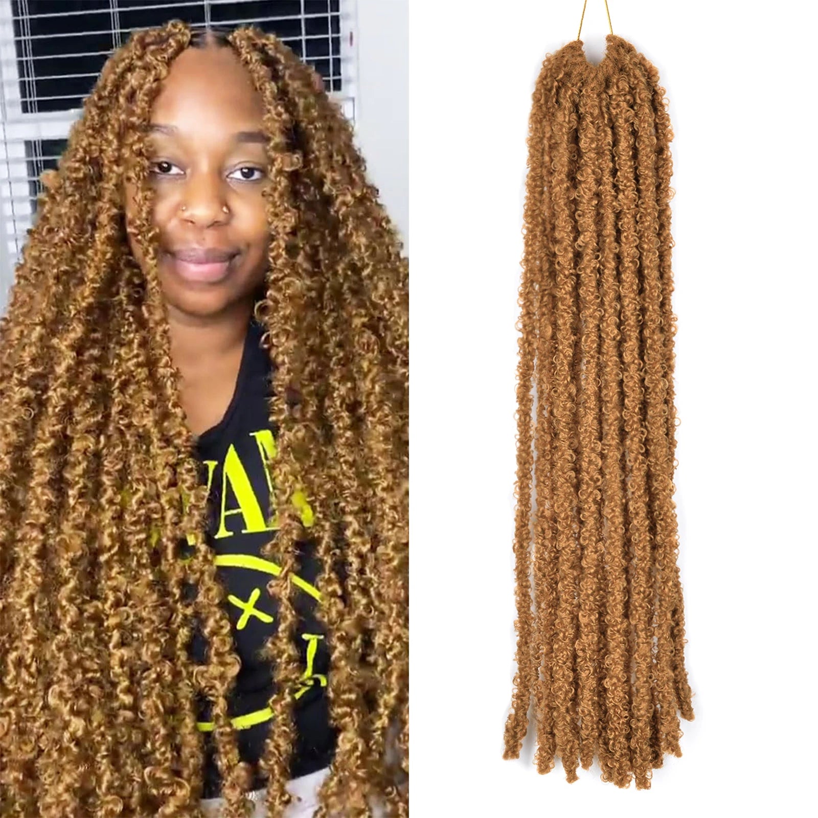Butterfly Locs Crochet Hair Dreadlocks Meche Faux Locks Crochet Hair Braids Extensions Soft Locks Curly Braid Synthetic Hair
