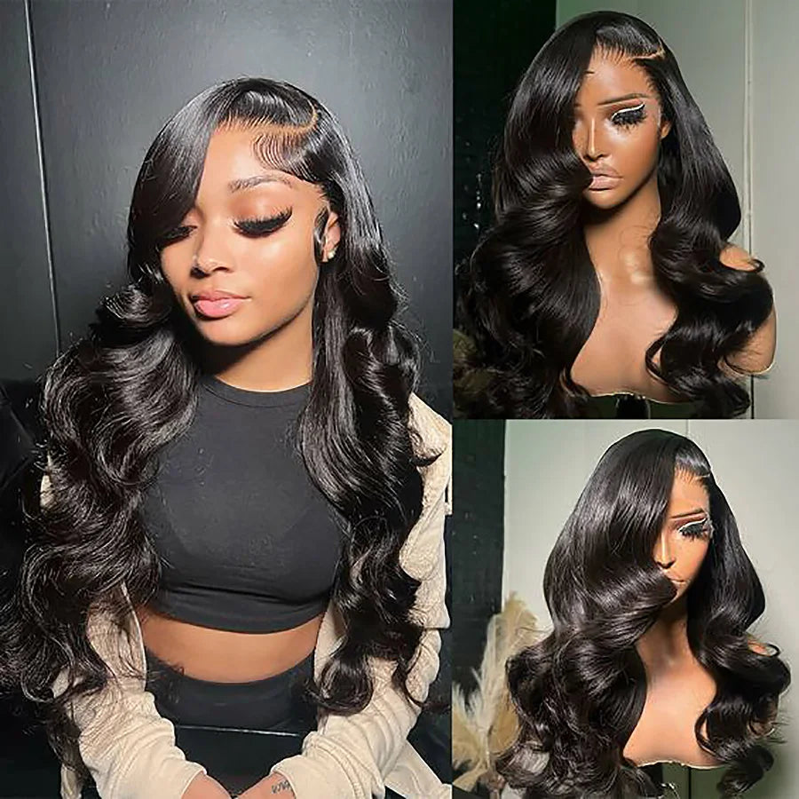250% Density Body Wave Human Hair Wigs 13X4 Lace Front Human Hair Wig Pre Plucked Bleached Knots Wigs Human Hair