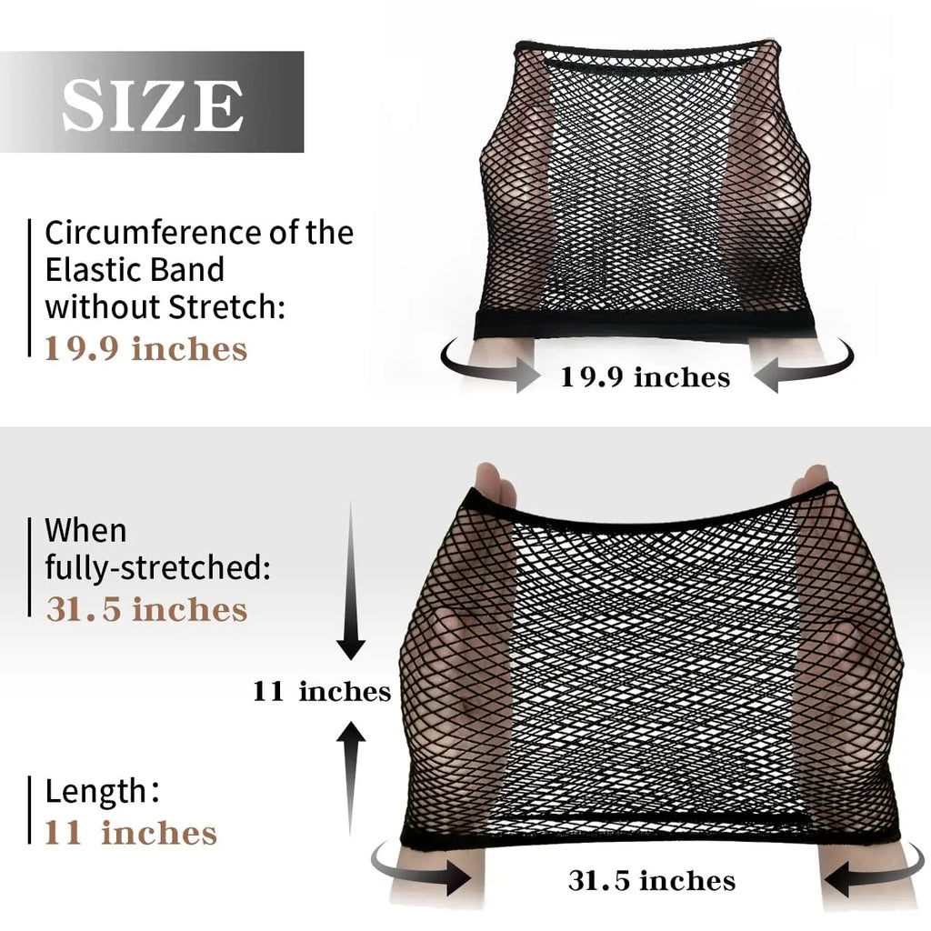 Mesh Wig Cap for Long & Thick Hair – Stretchy Nylon Hair Net for Wigs | Black & Brown