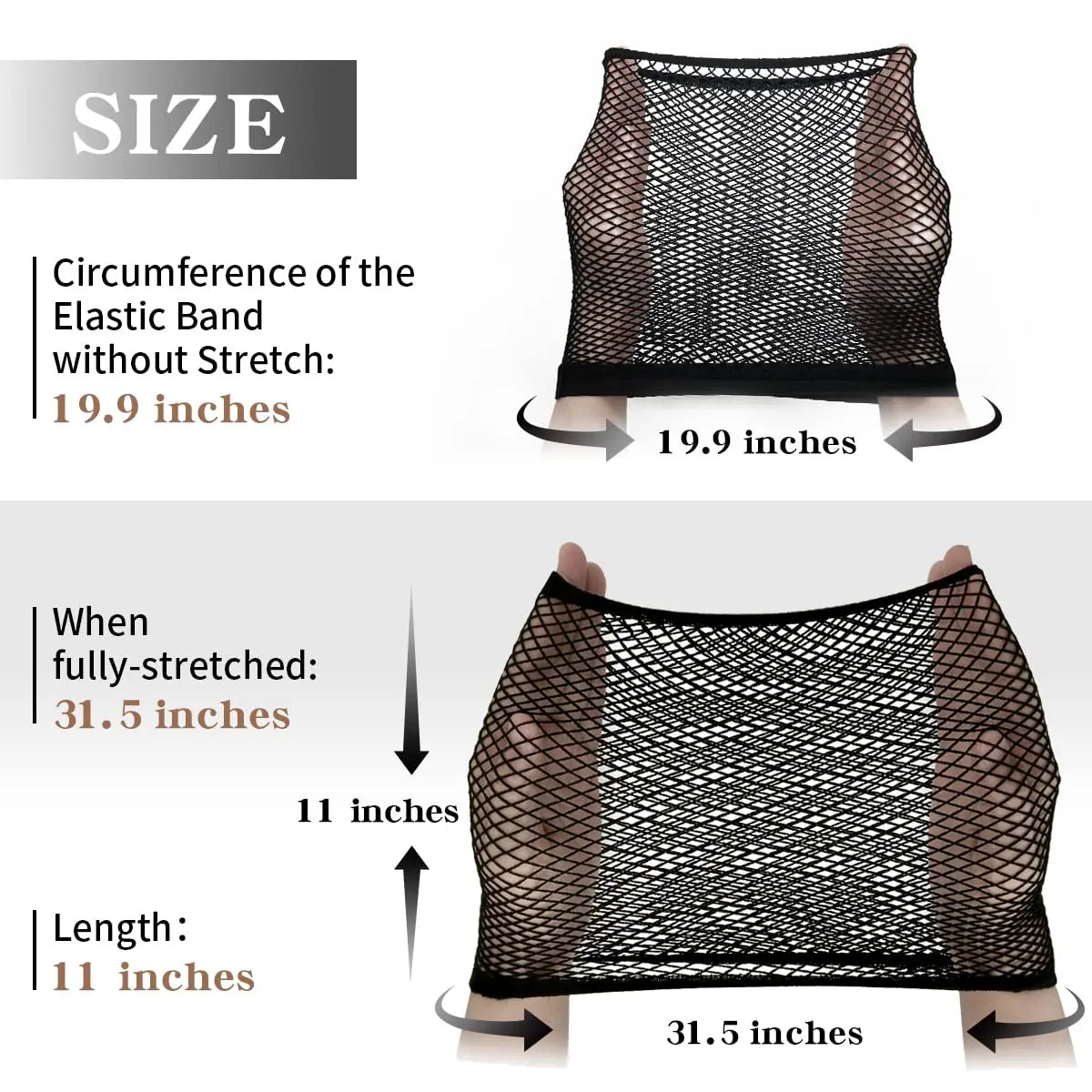 Mesh Wig Cap for Long & Thick Hair – Stretchy Nylon Hair Net for Wigs | Black & Brown