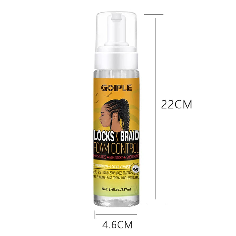 Goiple Braid Gel & Mousse – 24H Extra Hold | Braiding, Locs & Twists | High Shine, No Flakes | Pink Gel & Braid Foam