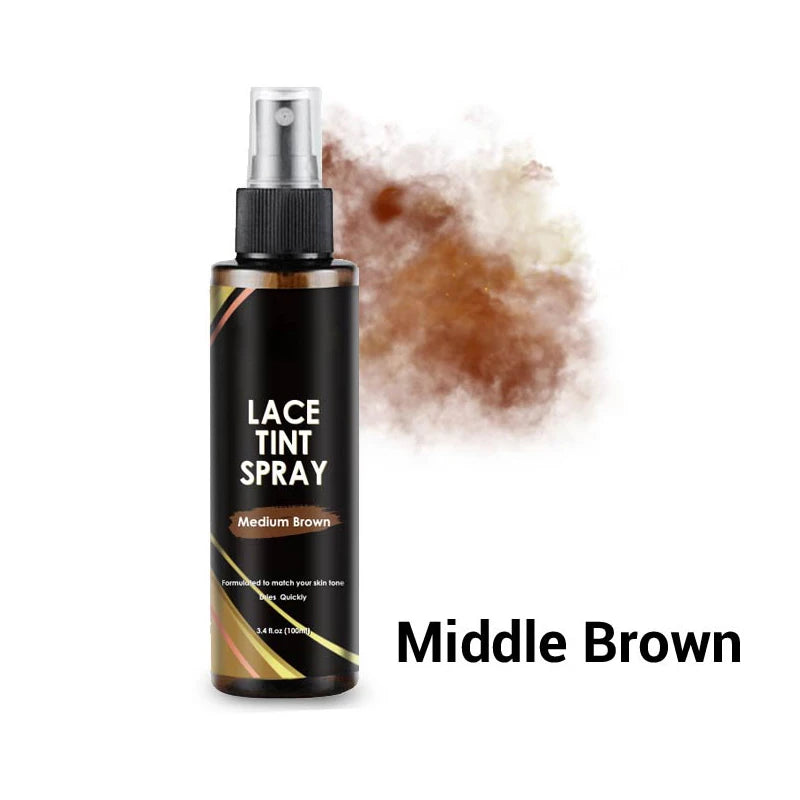 Flechazo Lace Tint Spray For Wigs Dark Brown Middle Brown Light Brown Lace Tinted Spray Lace Tinting Mousse For Lace Melt 100ML